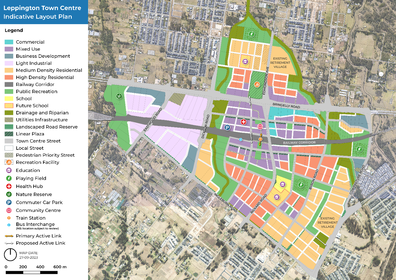 Leppington Town Centre Zoning Review Master plan map