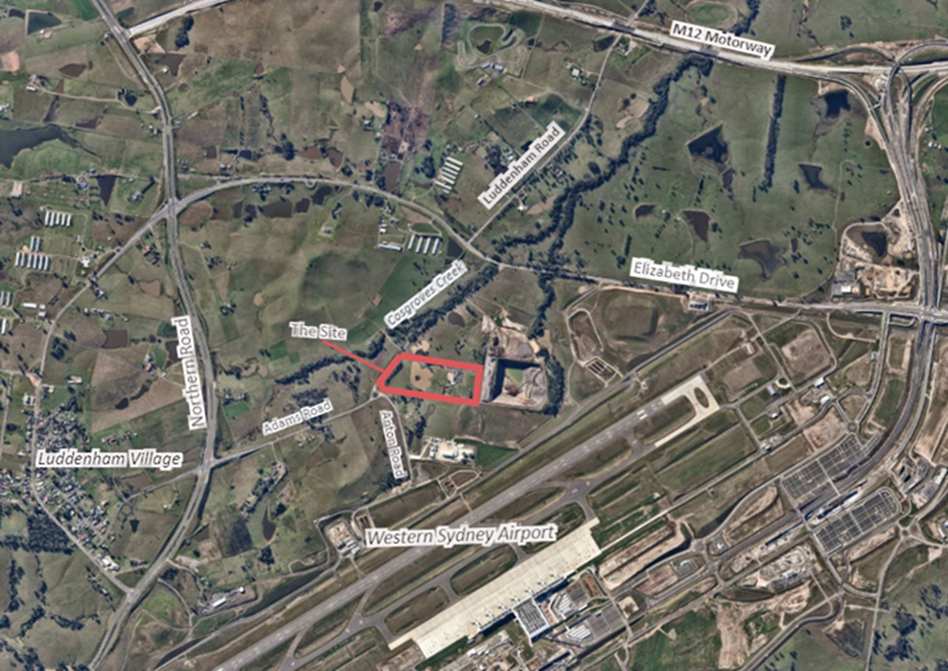 Figure 1: Aerial image of the site subject to the planning proposal (highlighted in red)