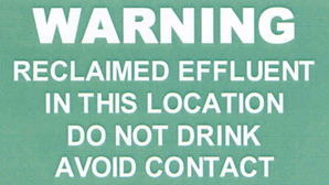 Warning Sign that must be displayed in all irrigation areas for Aerated Wastewater Treatment Systems (AWTS).